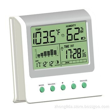 Digital Barometers with Clock, 12 or 24 Hours Time Display